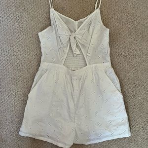 White eyelet romper